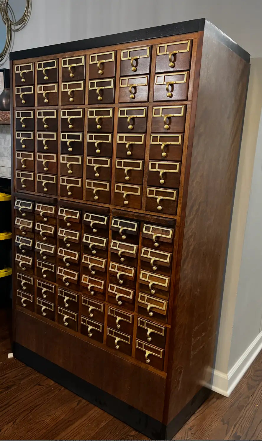 Refinished Vintage Library Card Catalog
