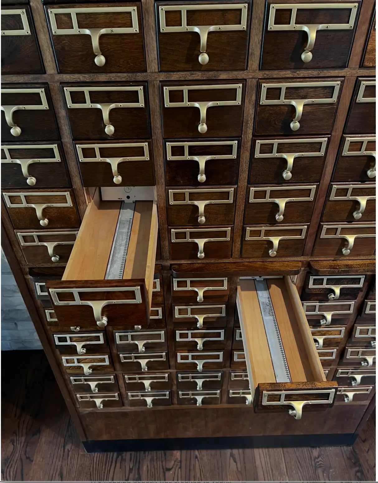 Refinished Vintage Library Card Catalog