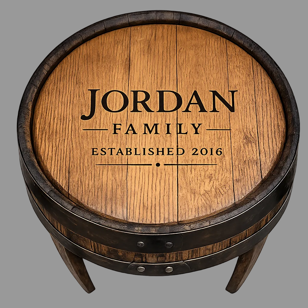 Bourbon Barrel Head End Table