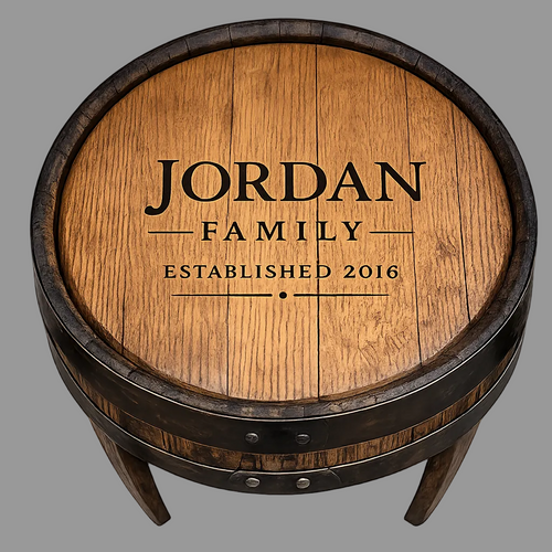 Bourbon Barrel Head End Table