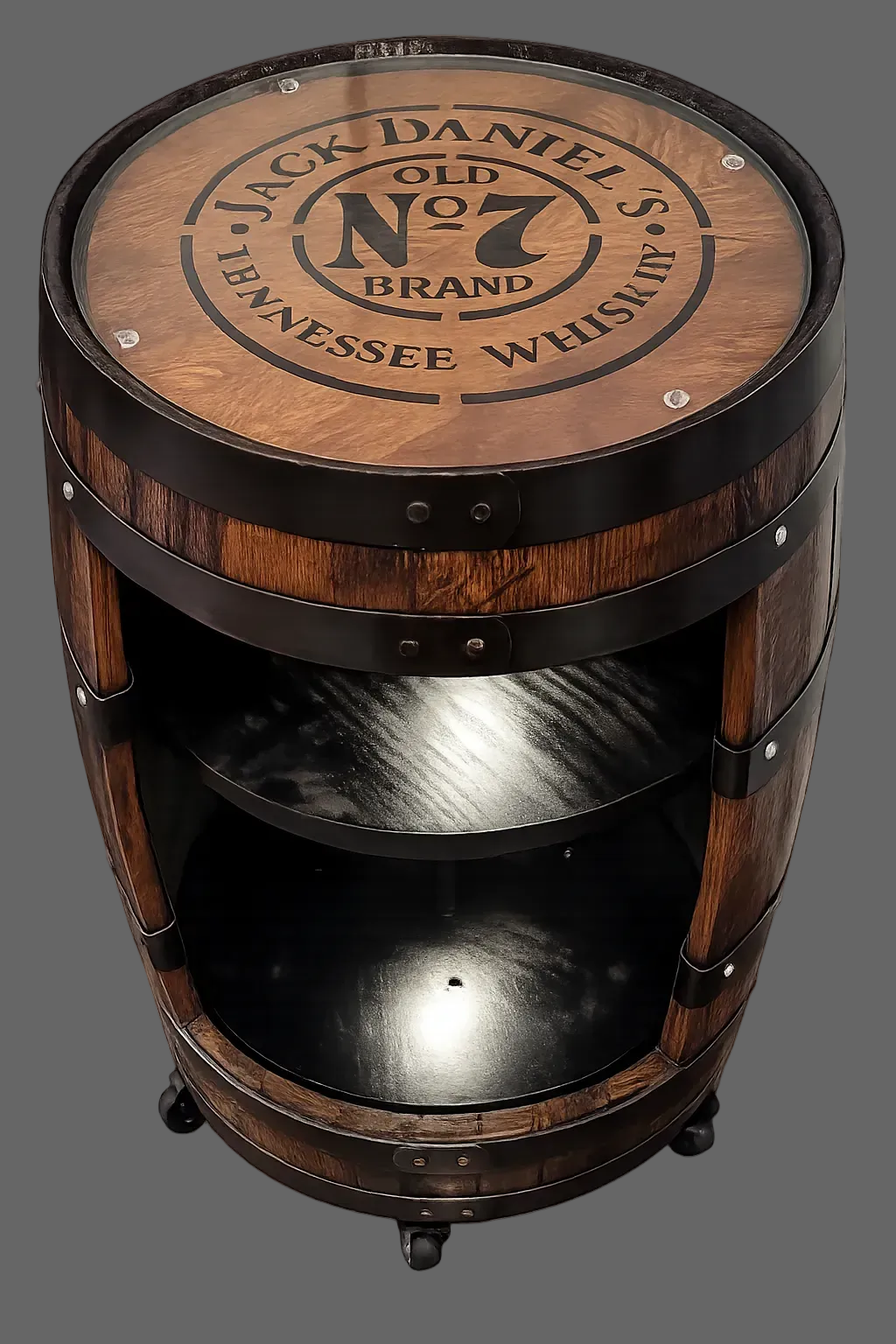 Bourbon Barrel Liquor Cabinet