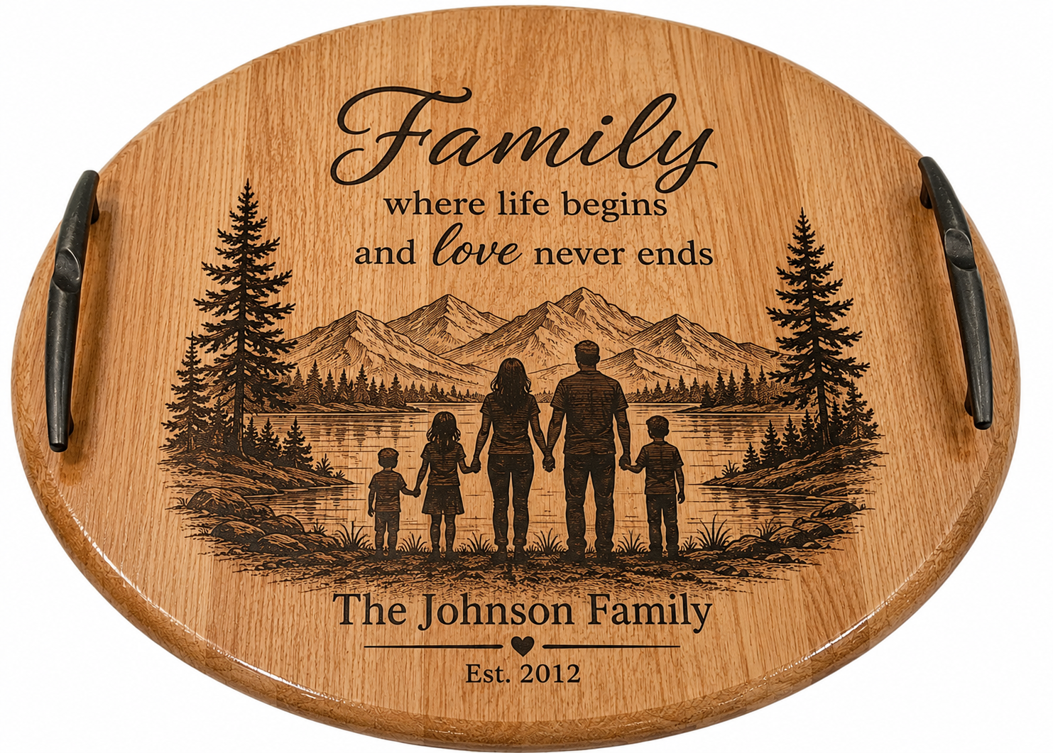 Round Barrel Head Serving Trays & Lazy Susan