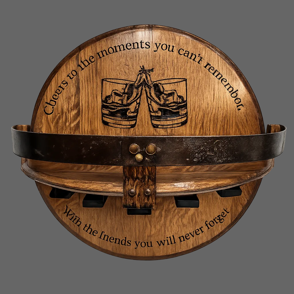 Bourbon Barrel Shelves & Bottle Displays