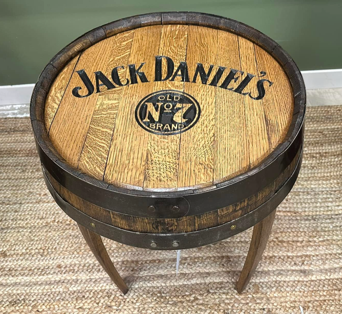 Bourbon Barrel Head End Table