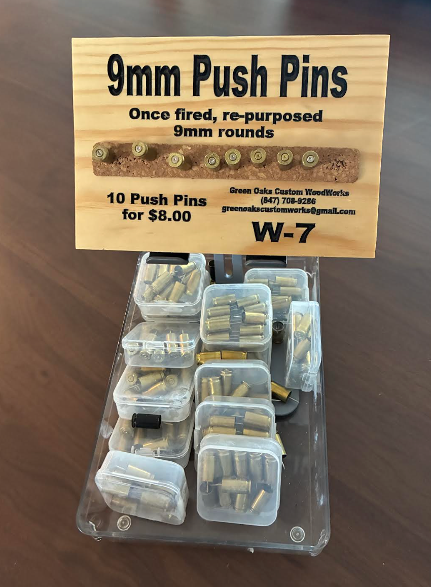 9mm Shell Casing Push Pins