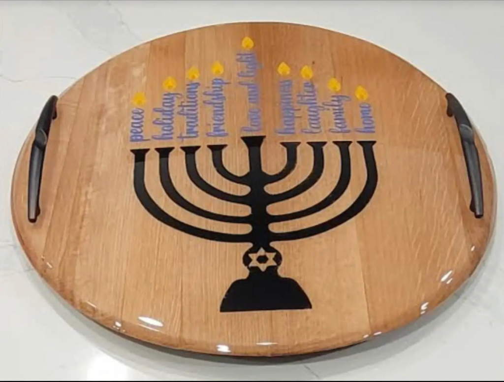 Round Barrel Head Serving Trays & Lazy Susan