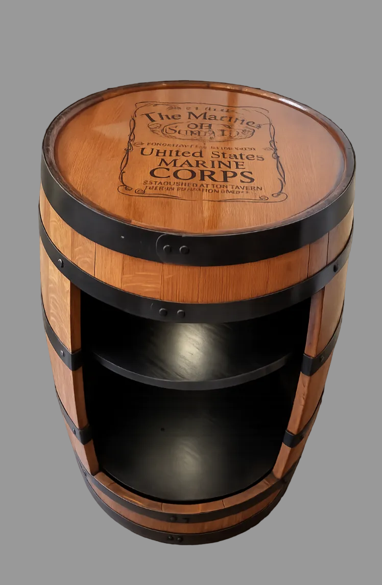 Bourbon Barrel Liquor Cabinet