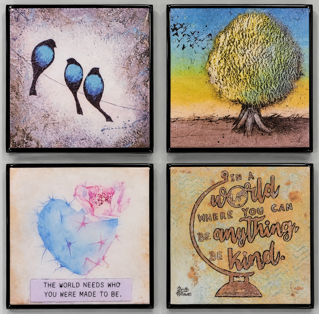 Custom Slate, Wood & Polyurethane Coasters