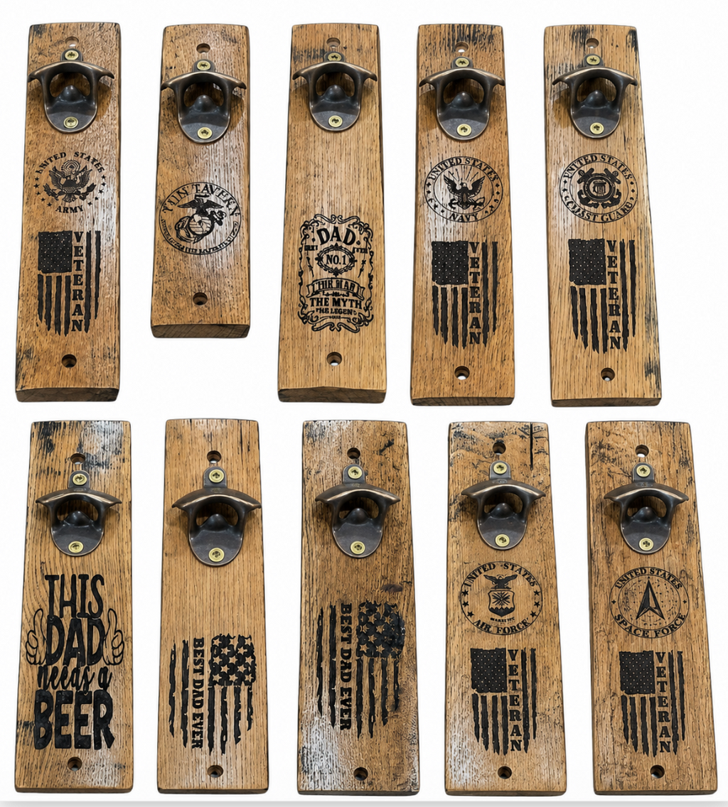 Bourbon Barrel Stave Bottle Openers