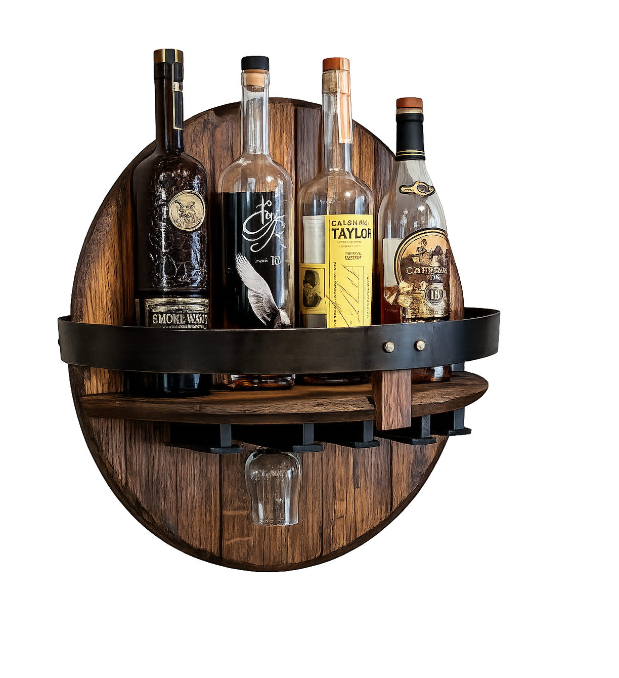 Bourbon Barrel Shelves & Bottle Displays