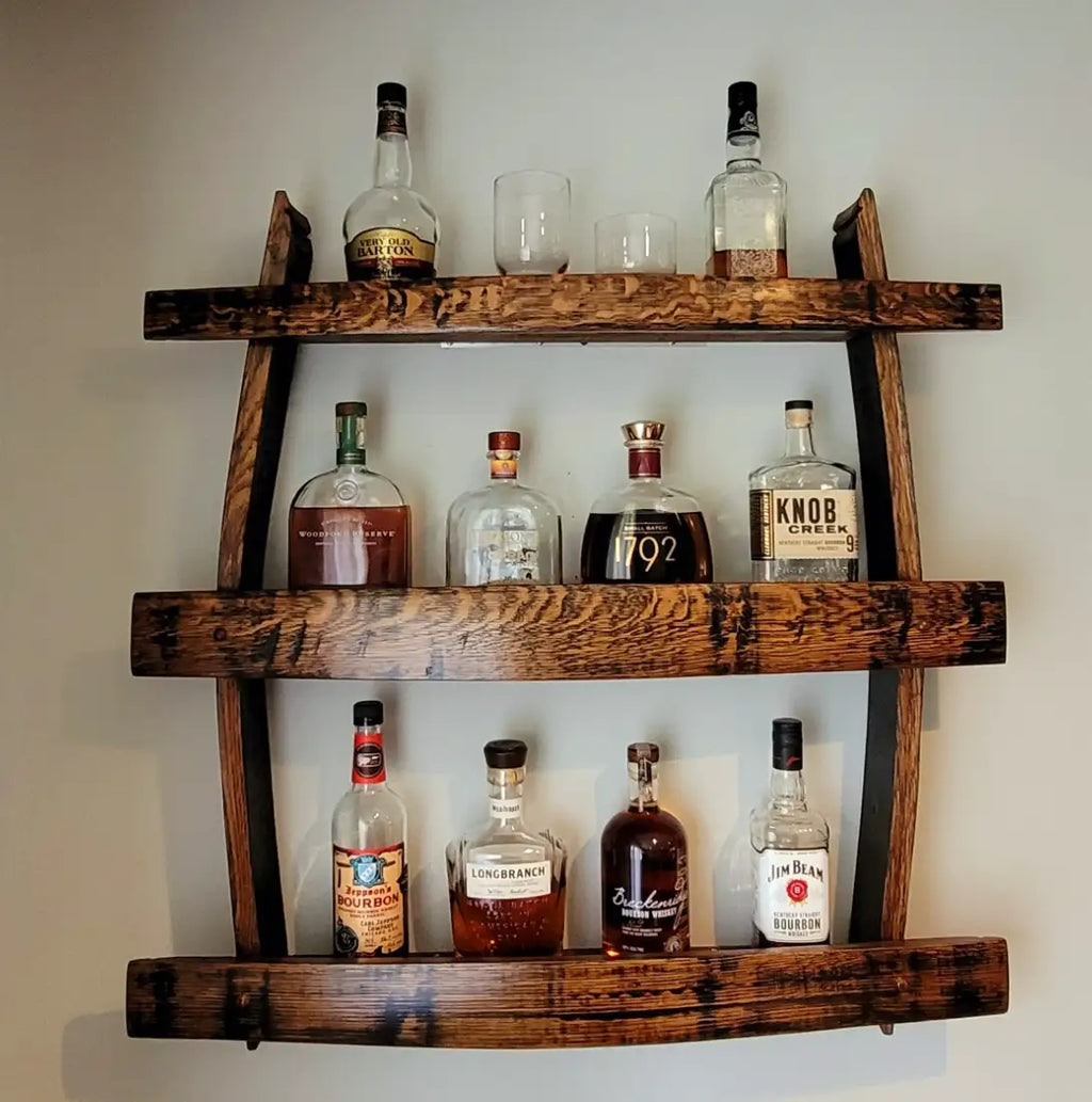 Bourbon Barrel Shelves & Bottle Displays