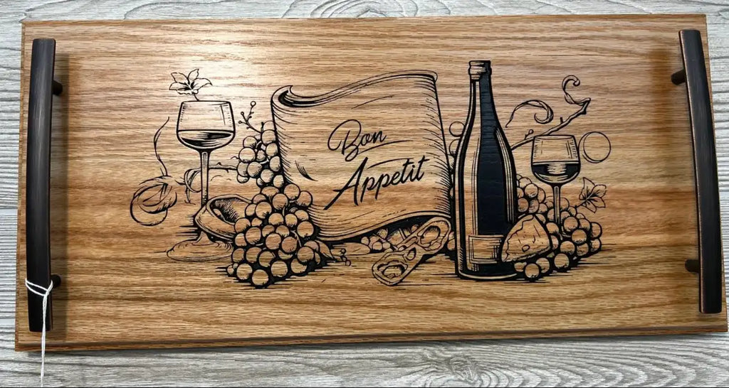 Engraved Wooden Serving Trays - Rectangle