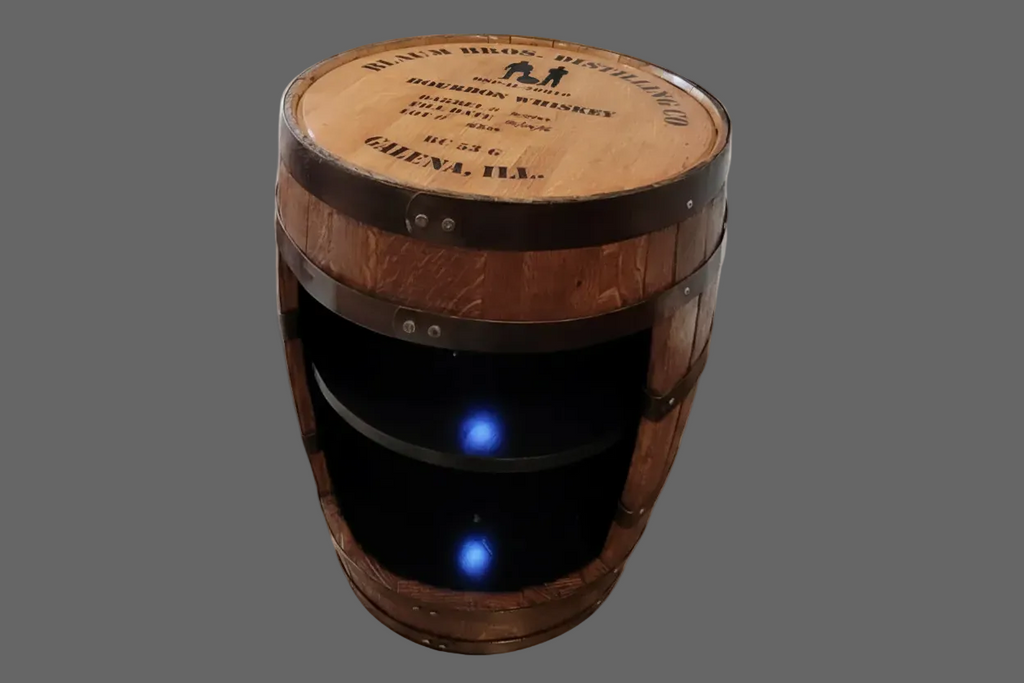 Bourbon Barrel Liquor Cabinet